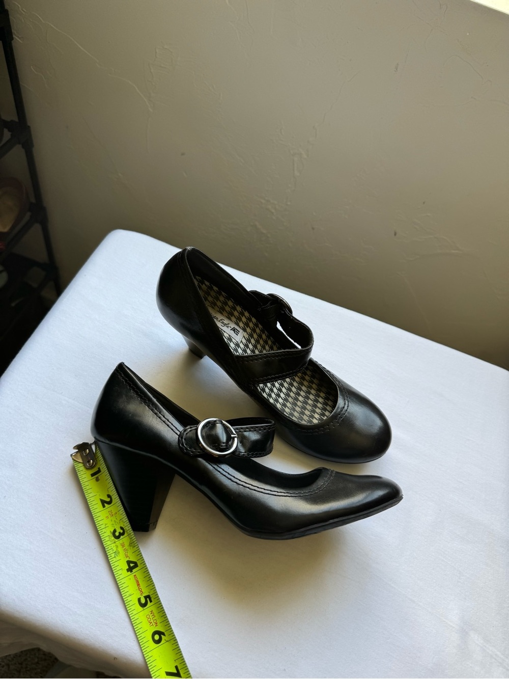 Y2K Rare Vintage American Eagle Mary Jane Heel Buckle Strap Size 7.5 - Picture 5 of 6